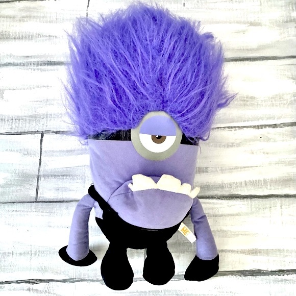 Despicable Me Evil Minion One Eye Purple Plush 18” Toy Factory Minions 2014 - Picture 2 of 13